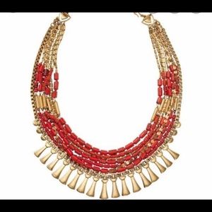 Red Gold Bliss Statement Necklace